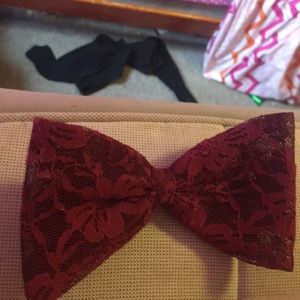 Maroon lace bow